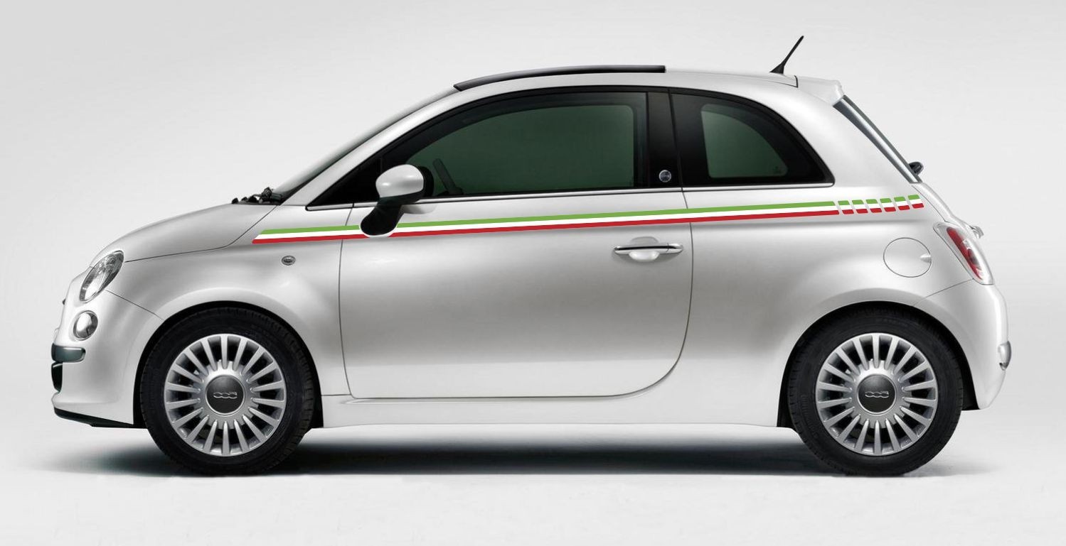 Naklejki Tuningowe Fiat 500 Italy włoska flaga