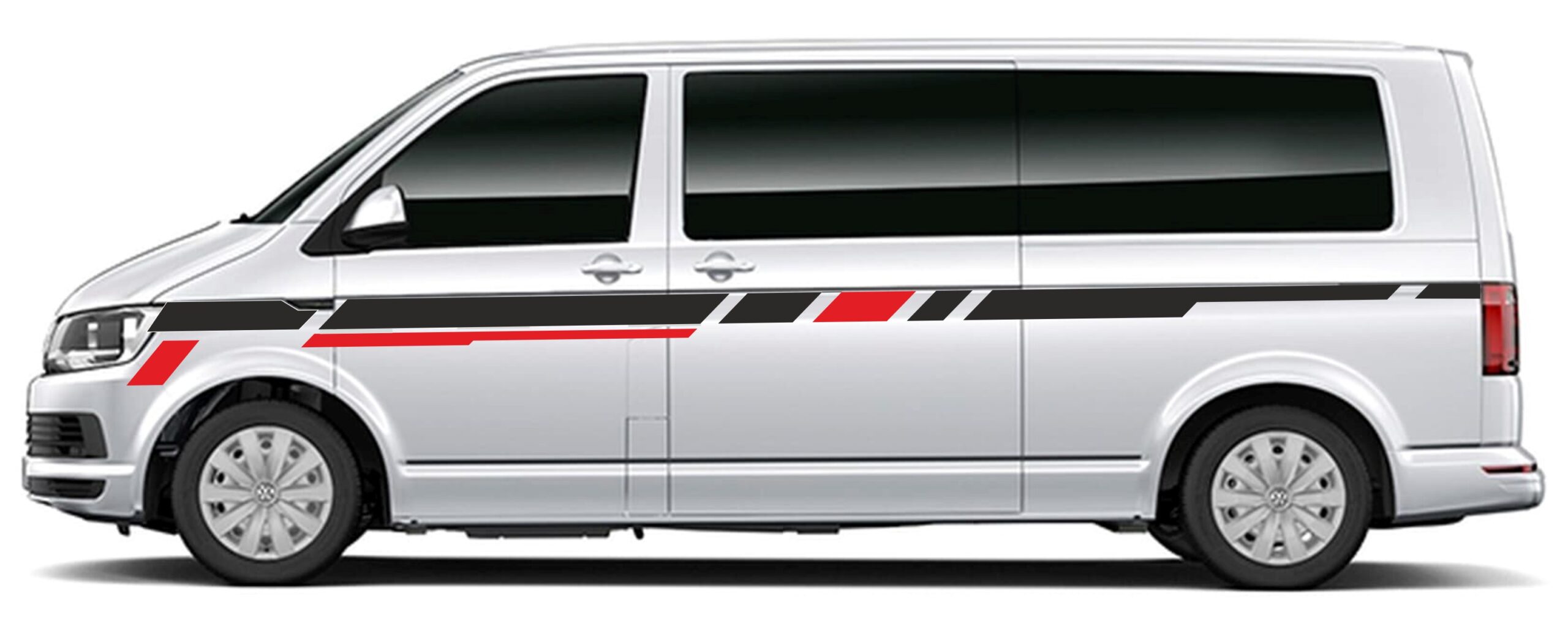 Naklejki VW T5 T6 Transporter pasy na boki long naklejki decals stripes sticker aufkleber nalepky samolepky tuning