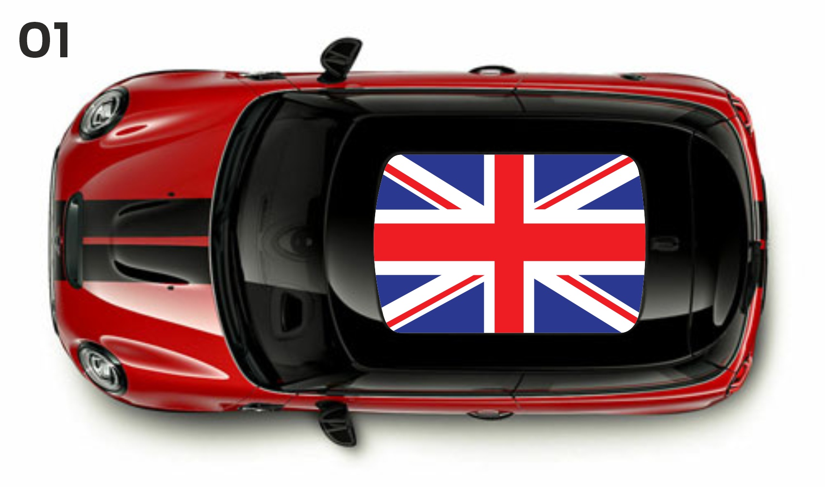 Mini osobowe flaga na dach UK Wielka Brytania naklejki decals stripes sticker aufkleber nalepky samolepky tuning