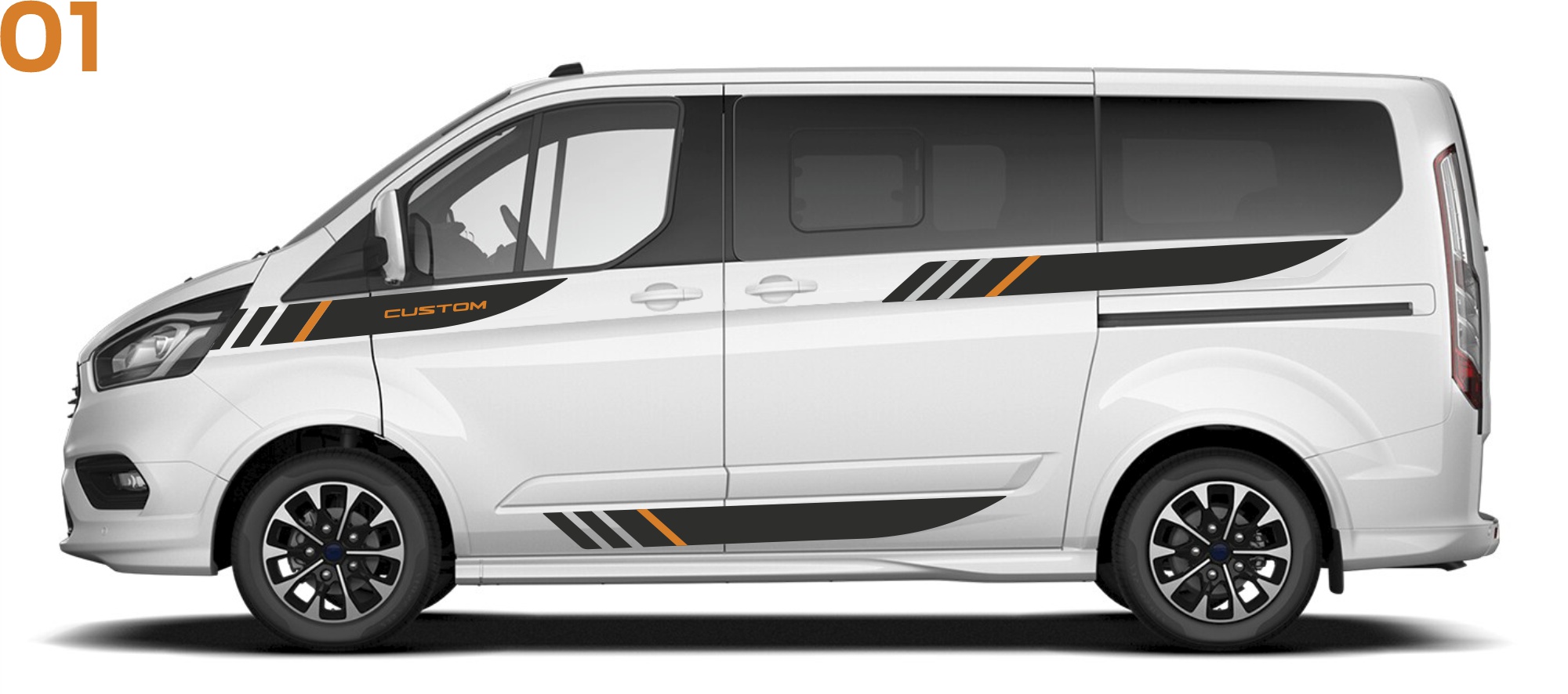 ford transit custom tourneo naklejki Carbon decals stripes sticker aufkleber nalepky samolepky tuning