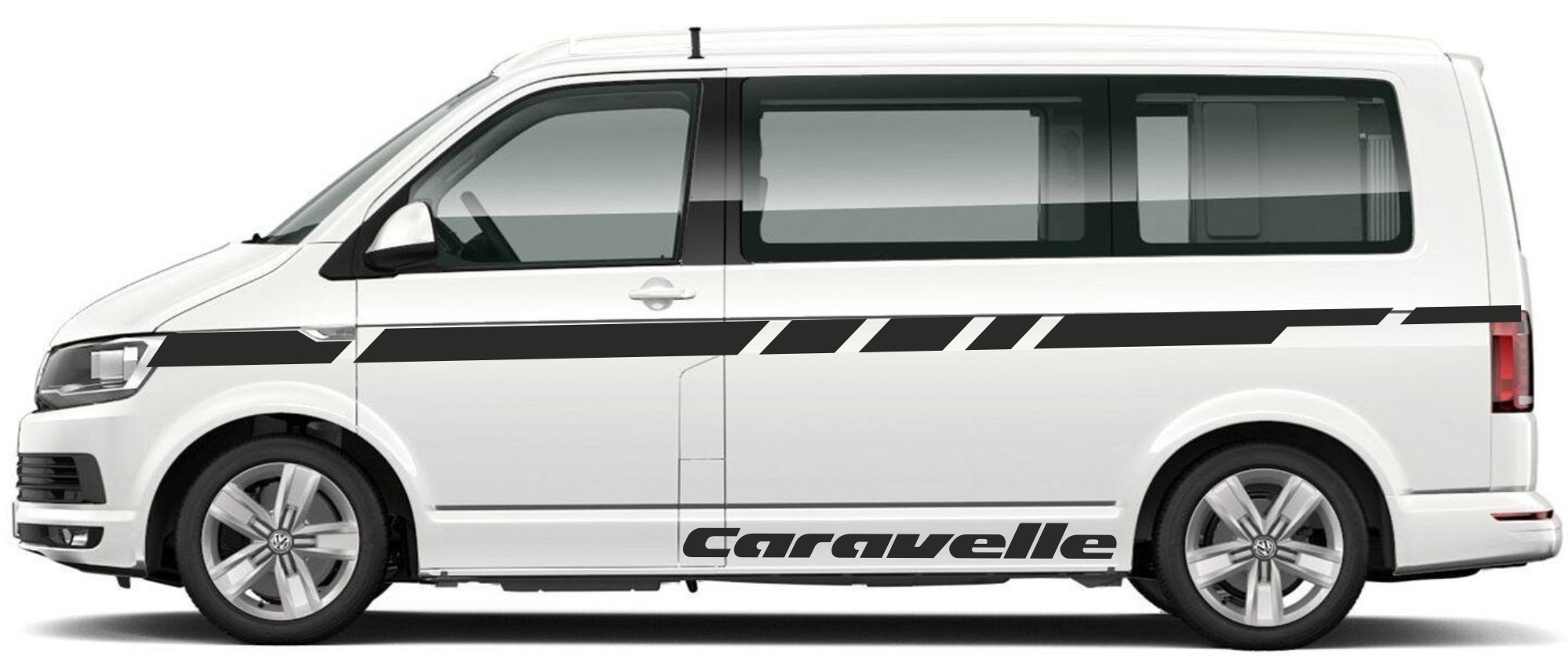 Naklejki VW T5 T6 Transporter pasy na boki long naklejki decals stripes sticker aufkleber nalepky samolepky tuning