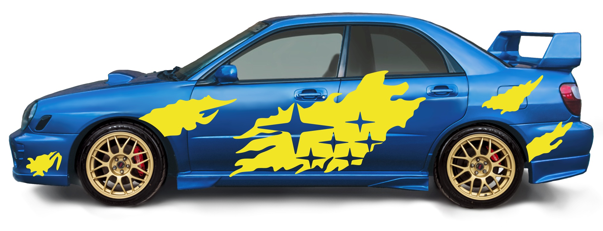 Subaru rally żółte logo Sport naklejki decals stripes sticker aufkleber nalepky samolepky tuning